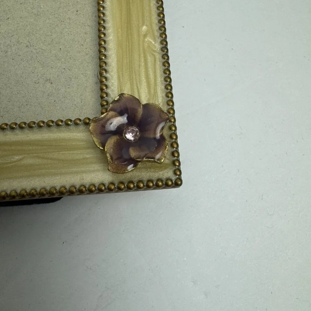 Frame Creme  / Purple Enamel Jemeled Pink Phinestone Jewels